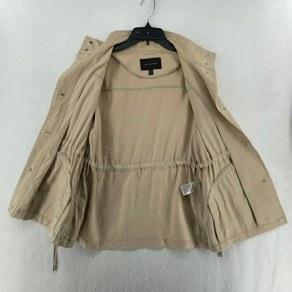 Banana Republic Jacket Women's XSP Beige T Snap Cinched Waist Lightweight Coat - Picture 3 of 14